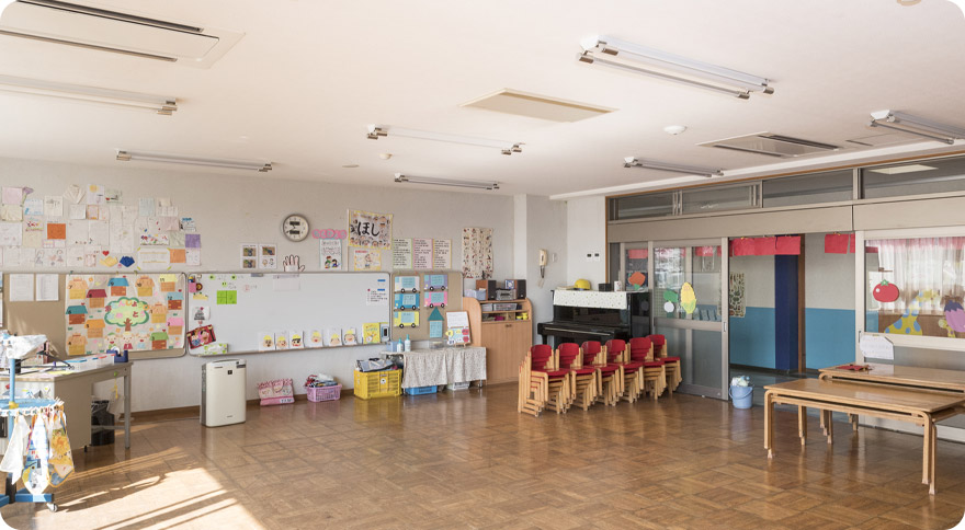 全部屋70㎡以上の広々とした保育室